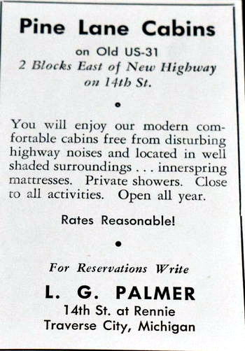 Pine Lane Cabins - Old Print Ad (newer photo)